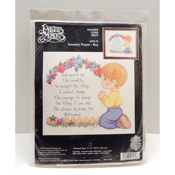 Janlynn Precious Moments Serenity Prayer Boy 131-71 Counted Cross Stitch Kit - Picture 1 of 9